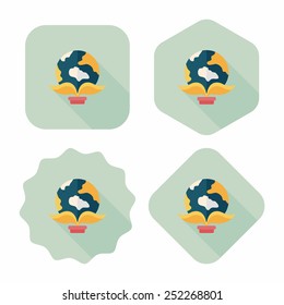 Environmental protection concept flat icon with long shadow,eps10; Protect our environment, protect our planet