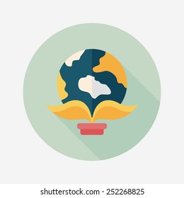 Environmental protection concept flat icon with long shadow,eps10; Protect our environment, protect our planet