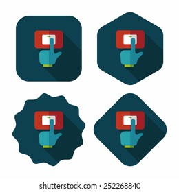 Environmental protection concept flat icon with long shadow,eps10; Saving energy, turning off lights