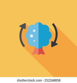 Environmental protection concept flat icon with long shadow,eps10; Protect our forests and ecological plant.