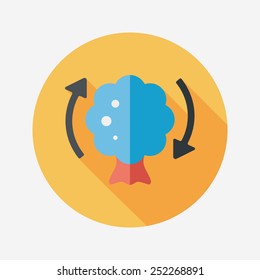 Environmental protection concept flat icon with long shadow,eps10; Protect our forests and ecological plant.
