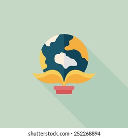 Environmental protection concept flat icon with long shadow,eps10; Protect our environment, protect our planet
