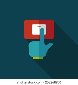 Environmental protection concept flat icon with long shadow,eps10; Saving energy, turning off lights