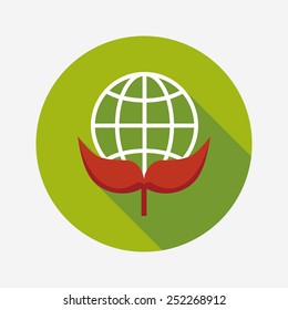 Environmental protection concept flat icon with long shadow,eps10; Protect our environment, protect our planet