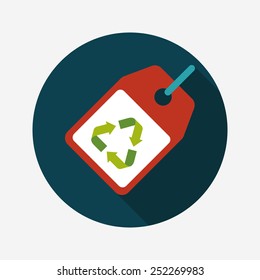 Environmental protection concept flat icon with long shadow,eps10, recycled tag