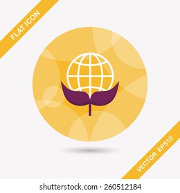 Environmental protection concept flat icon with long shadow,eps10; Protect our environment, protect our planet