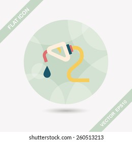 Environmental protection concept flat icon with long shadow,eps10; Reduce the use of gasoline, reduce air pollution