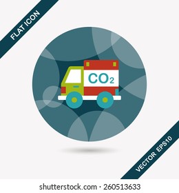 Environmental protection concept flat icon with long shadow,eps10; Reduce the use of gasoline, reduce air pollution