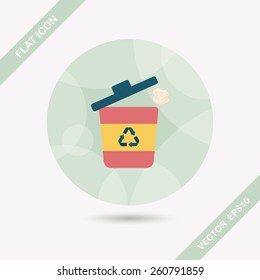 Environmental protection concept flat icon with long shadow,eps10, Doing recycle to protect our environment; recycled garbage