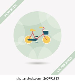 Environmental protection concept flat icon with long shadow,eps10; More cycling to reduce emissions