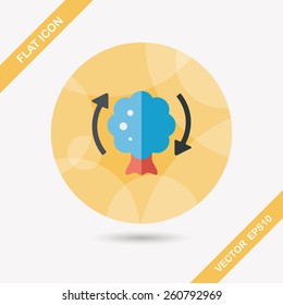 Environmental protection concept flat icon with long shadow,eps10; Protect our forests and ecological plant.