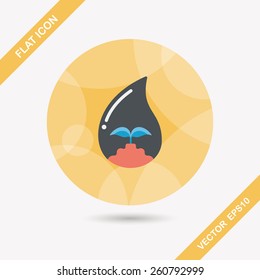 Environmental protection concept flat icon with long shadow,eps10; Conserve water, protect the environment.
