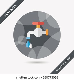 Environmental protection concept flat icon with long shadow,eps10; Conserve water, protect the environment.