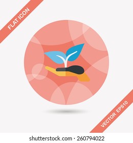 Environmental protection concept flat icon with long shadow,eps10; Protect our forests and ecological plant.