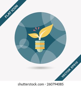 Environmental protection concept flat icon with long shadow,eps10; Saving energy, turning off lights