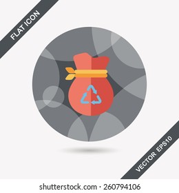 Environmental protection concept flat icon with long shadow,eps10, Doing recycle to protect our environment