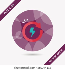 Environmental protection concept flat icon with long shadow,eps10; Renewable energy; Recycled energy