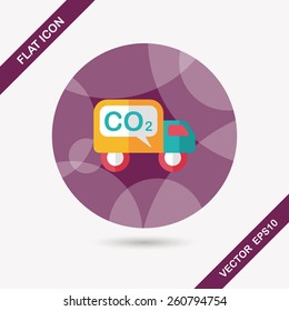 Environmental protection concept flat icon with long shadow,eps10; Reduce the use of gasoline, reduce air pollution