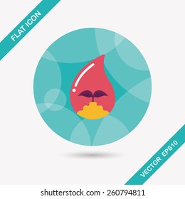 Environmental protection concept flat icon with long shadow,eps10; Conserve water, protect the environment.