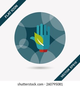 Environmental protection concept flat icon with long shadow,eps10; Saving energy to protect our environment