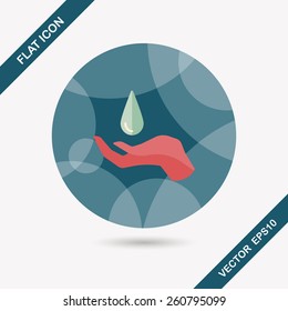 Environmental protection concept flat icon with long shadow,eps10; Conserve water, protect the environment.