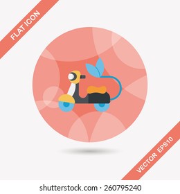 Environmental protection concept flat icon with long shadow,eps10; Reduce riding a motorcycle, reduce air pollution