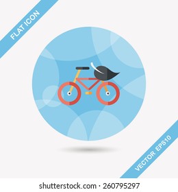 Environmental protection concept flat icon with long shadow,eps10; More cycling to reduce emissions