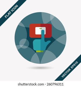 Environmental protection concept flat icon with long shadow,eps10; Saving energy, turning off lights