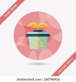 Environmental protection concept flat icon with long shadow,eps10; Protect our forests and ecological plant.