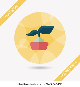 Environmental protection concept flat icon with long shadow,eps10; Protect our forests and ecological plant.