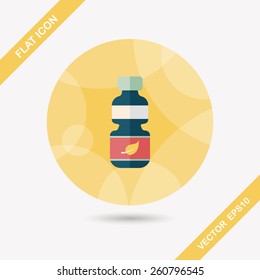 Environmental protection concept flat icon with long shadow,eps10; Recycled water bottle