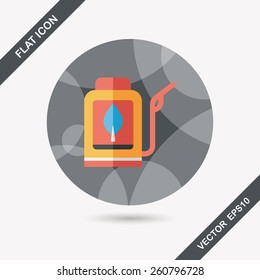 Environmental protection concept flat icon with long shadow,eps10; Reduce the use of gasoline, reduce air pollution
