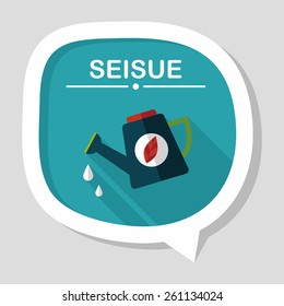 Environmental protection concept flat icon with long shadow,eps10; Protect our forests and ecological plant; watering plants