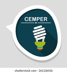 Environmental protection concept flat icon with long shadow,eps10; Saving energy, turning off lights