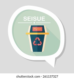Environmental protection concept flat icon with long shadow,eps10, Doing recycle to protect our environment; recycled garbage