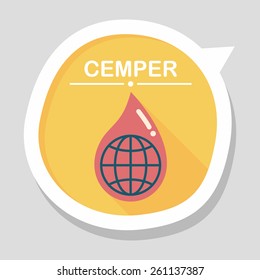 Environmental protection concept flat icon with long shadow,eps10; Conserve water, protect the environment.