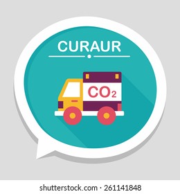 Environmental protection concept flat icon with long shadow,eps10; Reduce the use of gasoline, reduce air pollution