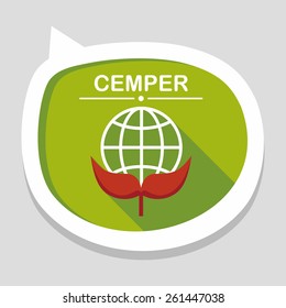 Environmental protection concept flat icon with long shadow,eps10; Protect our environment, protect our planet