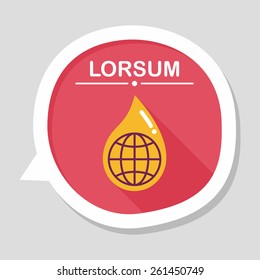 Environmental protection concept flat icon with long shadow,eps10; Conserve water, protect the environment.