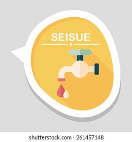 Environmental protection concept flat icon with long shadow,eps10; Conserve water, protect the environment.