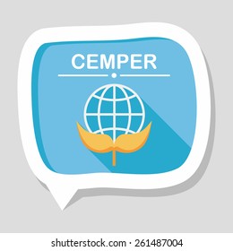 Environmental protection concept flat icon with long shadow,eps10; Protect our environment, protect our planet