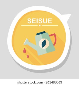 Environmental protection concept flat icon with long shadow,eps10; Protect our forests and ecological plant; watering plants