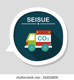Environmental protection concept flat icon with long shadow,eps10; Reduce the use of gasoline, reduce air pollution