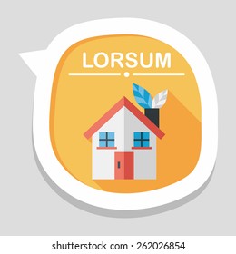 Environmental protection concept flat icon with long shadow,eps10; greenhouses; green house