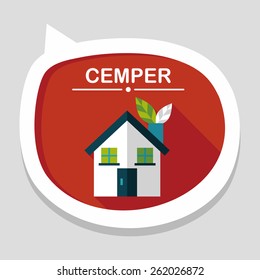Environmental protection concept flat icon with long shadow,eps10; greenhouses; green house