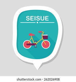 Environmental protection concept flat icon with long shadow,eps10; More cycling to reduce emissions
