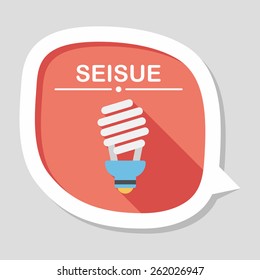 Environmental protection concept flat icon with long shadow,eps10; Saving energy, turning off lights