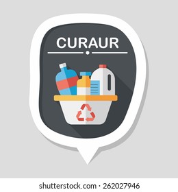 Environmental protection concept flat icon with long shadow,eps10; No chemical additives cleaners.