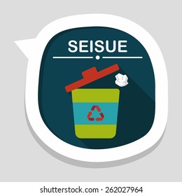 Environmental protection concept flat icon with long shadow,eps10, Doing recycle to protect our environment; recycled garbage