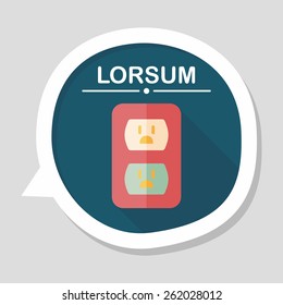 Environmental protection concept flat icon with long shadow,eps10; Saving energy, turning off lights